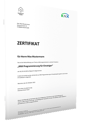 Zertifikat zum KNX Programmierung Kurs